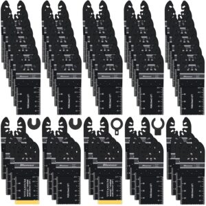 Bionso 55PCS Oscillating Saw Blades, Professional Universal Titanium Multitool Blades for Wood Plastics Metal, Quick Release Multi Tool Kits Fit Dewalt Ryobi Milwaukee Rockwell...