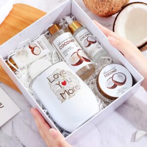 Birthday Gift Box for Women, Spa Tumbler Gifts Get For Her, Spa Gift Basket Care Package of Coffee Mug, Bubble Bath, Hand Cream, Bath Oil, Bath Salt,Shower Steamer, Unique Thank...