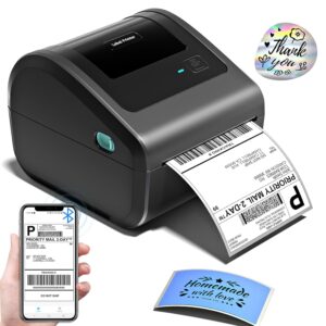 Bluetooth Shipping Label Printer 4x6 - D450BT Thermal Label Printer for Shipping Packages, Small Business, Home, Office, Compatible with Amazon, Ebay, Tiktok, Etsy, USPS
