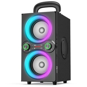 Bluetooth Speakers, 80W(Peak) Wireless TWS Portable Bluetooth Speaker, Beat-Driven Lights, 100dB Loud Stereo Speaker with BassUp, Speakers with Subwoofer for Outdoor, Party,...