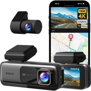 BOTSLAB 4K Dash Cam Front and Rear, 170ยฐ Ultra Wide Dashcam with ADAS, Night Vision, 24/7 Parking Mode, Sony STARVIS Sensor, WDR, Free 64GB SD Card, 5G/2.4G WiFi, Built-in GPS,...