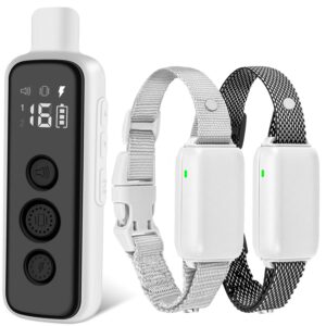 Bousnic Dog Shock Collar for 2 Dogs - (8-120lbs) Waterproof Rechargeable Electric Dog Training Collar with Remote for Small Medium Large Dogs with Beep Vibration Safe Shock...