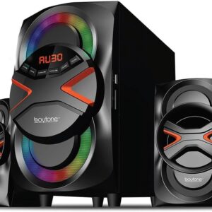 Boytone BT-326F, 2.1 Bluetooth Powerful Home Theater Speaker System, with FM Radio, SD USB Ports, Digital Playback, 40 Watts, Disco Lights, Full Function Remote Control, for...
