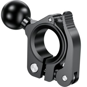 BRCOVAN Aluminum Alloy Handlebar Clamp Mount Base with 1'' TPU Ball for Rail Diameter 0.5'' 0.87'' 1'' 1.125'' 1.26'', Fit for RAM Mounts B Size 1 Inch Ball Double Socket Arm,...