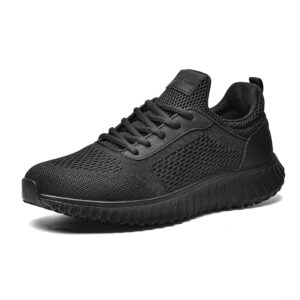 Bruno Marc Men's Non Slip Work Shoes Walking Zapatos Trabajo Black & Lightweight Food Service Chef Kitchen Restaurant Resistant Sneakers