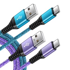 C Charger Cord Fast Charging USB Type C Cable Android Charger Cables 6FT 2Pack for Samsung Galaxy S25 S24 S23 S22 S21 S20 Ultra S20+ Note 20 10 S10 S9 Plus A12 A11 A52 Google...