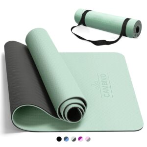 CAMBIVO Yoga Mat for Women Men Kids, 1/3 & 1/4 & 2/5 Inch Extra Thick Yoga Mat Non Slip, 72" x 24" TPE Yoga Mats, Workout Mat with Carrying Strap for Yoga, Pilates and Floor...