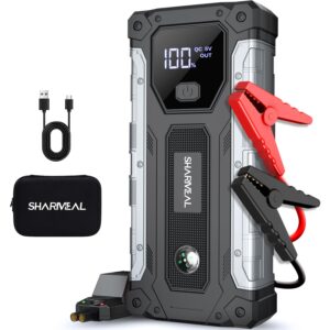 Car Jump Starter 4000A, Jump Starter Battery Pack for 10.0L Gas and 8.0L Diesel, 12V Portable Jump Box with LED Light