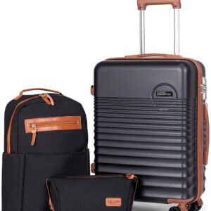 Carry On Luggage 22x14x9 Airline Approved, 20-inch Hard Shell Suitcases with Wheels, ABS Lightweight Carry on Suitcase with TSA Lock