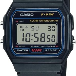 Casio F91W Series | Digital Watch | Water Resistant | LED Light | 1/100 SEC Stopwatch | Regular Time Keeping (HR, Min, SEC, PM, Date, Day) | Daily Alarm | Lightweight | 7 Year...