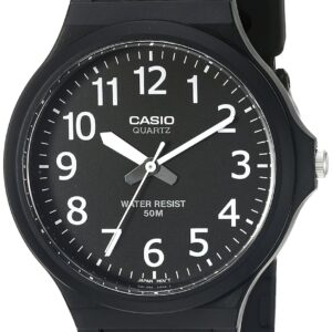 Casio MW240 Series | Menโs Quartz Watch | 50M WR | Large Resin Case | Resin Glass | Resin Band | Large Arabic Numerals | Analog Watch | Easy to Read Display | 3 Year Battery