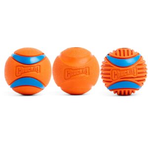 Chuckit! Dog Balls - Interactive Dog Toys, High-Bounce Fetch Ball, Ultra and Rugged Balls, Durable - Size Medium, 2.5-inch Diameter, Set of 3