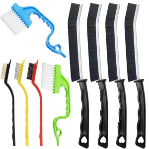 Cleaning Brush, 9 Pcs Hard Bristle Crevice Cleaning Brush Set for Kitchen Bathroom Toilet Grout Bottle Gap Window Tracks, Multifunctional Home Essentials Scrub Cleaning Tools