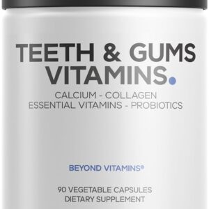 Codeage Teeth & Gums Vitamins + Oral Probiotics Supplement for Mouth - Whole Food Calcium, Collagen, Potassium, Vitamin C, D3, K2, Zinc โ Oral Care & Dental Multivitamin...