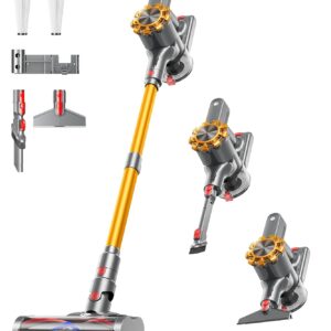 Cordless Vacuum Cleaner, 500W/45Kpa Vacuum Cleaners for Home with LED Display, 8 in 1 Lightweight Stick Vacuum with 60Min Runtime, Anti-tangle, Wall Mount Charging for...