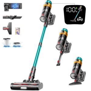 Cordless Vacuum Cleaner, 580W 48KPA 70Mins Vacuum Cleaners for Home, Stick Vacuum with Charging Dock Station, Anti-Tangle Wireless Vacumm, Rechargeable Cordless Vacuum for Pet...