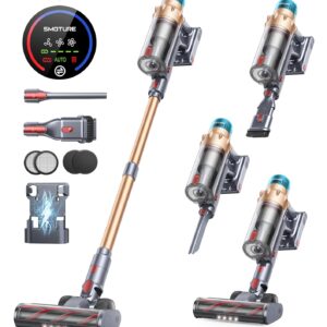 Cordless Vacuum Cleaner, 600W 50KPA 65 Mins Runtime Self-Standing Vacuum Cleaners for Home, Stick Vacuum with Charging Dock Station Removable Battery, Handheld Vacuum for Pet...