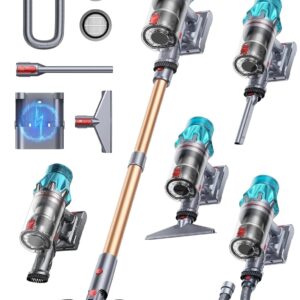 Cordless Vacuum Cleaner 600W/50Kpa, Stick Vacuum Cleaners 65 Mins Max Runtime with Charging Dock, Self-Standing Handheld Vacuum with Touch Display, 6-in-1 Vacuum Cleaner for...