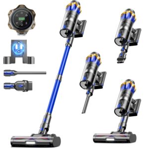 Cordless Vacuum Cleaner, Upgraded 600W 50KPA 70Mins Cordless Stick Vacuum Cleaner with Self-Standing and Touch Screen, Anti-tangle Wireless Vacumm, Vacuum Cleaners for Home/Pet...