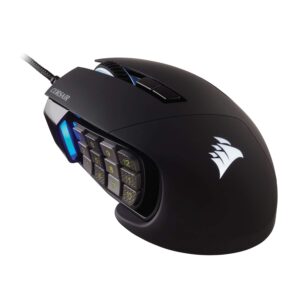 Corsair Scimitar RGB Elite Wired MOBA/MMO Gaming Mouse โ 18,000 DPI โ 17 Programmable Buttons โ iCUE Compatible โ PC, Mac, PS5, PS4, Xbox โ Black