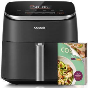 Cosori 9-in-1 TurboBlaze Air Fryer 6 Qt, Premium Ceramic Coating, 90ยฐโ450ยฐF, Precise Heating for Even Results, Air Fry, Roast, Bake, Broil, Dry, Frozen, Proof, Reheat, Keep...