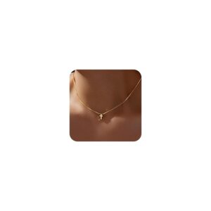 Cross Necklace for Women Girls, Dainty 14K Gold Silver Plated Cross Choker Pendant Jewelry Non Tarnish Waterproof Trendy Cute Simple Small Necklace Christian Baptism Religious...