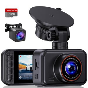 Dash Cam Front and Rear, 2.5K Dual Dash Camera for Cars, 2560P Mini Car Camera, 2 inch IPS Screen, 32GB Card Included, WDR Night Vision, 24 Hours Parking Monitor, G-Sensor,...