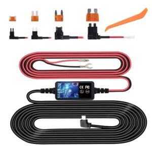 Dash Cam Hardwire Kit,Type-C Hard Wire Kit,USB C Hard Wire Kit Fuse for Dashcam, Plozoe 12V-24V to 5V Car Dash Camera Charger Power Cord, Gift 4 Fuse Tap Cable and Installation...