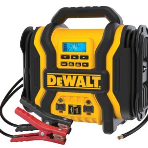 DEWALT DXAEPS14-Type2 2000 Peak Battery Amp 12V Automotive Battery Booster Jump Starter/Power Station with 120 PSI Compressor, 500W AC Power Inverter, and 15W USBa & 25W USB Ports