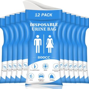 DIBBATU Disposable Urine Bag, 12/24 PCS Pee Bags for Travel for Women/Men, 800ML Emergency Portable Urinal Bag and Vomit Bags, Unisex Urinal Bag for Camping, Traffic Jams,...