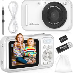 Digital Camera for Kids, WITYEAH 48MP FHD 1080P Point and Shoot Digital Cameras with 16X Zoom Anti-Shake, Compact Portable Cameras for Photography, for Boys Girls Teens...