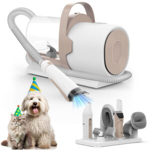 Dog Grooming Vacuum, Pet Grooming Kit, Dog Clipper Nail Trimmer Grinder, 2.5L Dust Cup 7 Grooming Tools 11000Pa Dog Vacuum for Shedding Grooming, Pet Grooming Vacuum for Dogs,...