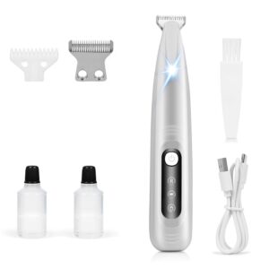 Dog Paw Trimmer,Upgraded Grooming Kit with LED Light,Type-C Rechargeable,Cordless Feature,IPX4 Waterproof,Low Noise Clipper for Dog and Other Pet's Hair Around...