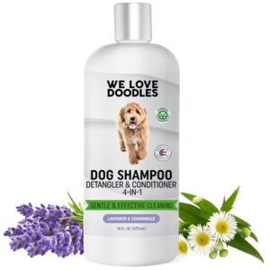 Dog Shampoo, Conditioner & Detangler - Best Shampoo for Goldendoodles, Poodles & Doodles - for Matted Pet Hair - Sensitive Skin Shampoo for Puppies - Made in The USA, 16OZ...