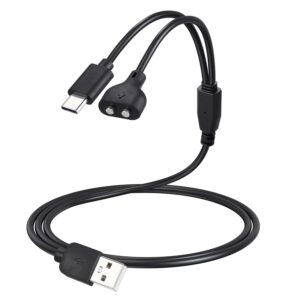 Dog Shock Collar Charger Cord for Jugbow DT-61 Dog Training Collar, 2-in-1 USB C and Magnetic Bark Collar Charging Cable for Dogs
