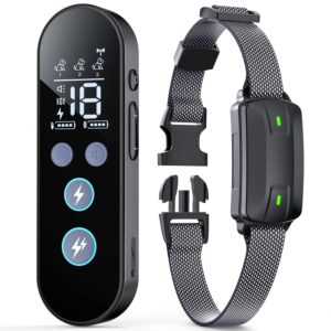 Dog Shock Collar with Remote Control, Dog Training Collar for Large Medium Dogs 40-120lbs Waterproof, Shock Collar for Dogs with Beep Vibration Security Lock (Matte Black)