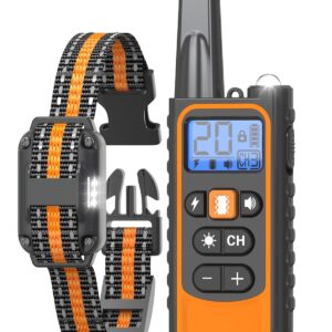 Dog Shock Collar with Remote Control โ IP67 Waterproof Dog Training Collar with Beep, Vibration, Shock, Flashlight, Long-Lasting Battery, Safe for Dogs 8โ120 lbs
