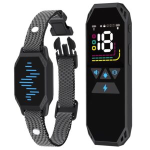 Dog Training Collar, Dog Shock Collar with Remote Control, 2500FT and 4 Training Modes Beep, Vibration, Electric Shock, IP67 Waterproof Rechargeable E-Collar for All Breed