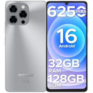 DOOGEE Note 58 Cell Phone Unlocked,Android 16 Smartphone with 32GB+128GB(TF 2TB), 6.75" HD+ 90Hz Waterdrop Screen,6250mAh Battery,4G Dual SIM Unlock Mobile Phone, Widevine...
