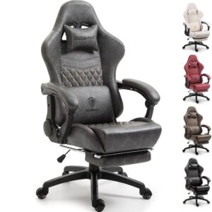Dowinx Gaming Chair Big and Tall, Ergonomic Computer Chair with Footrest and Massage Lumbar Support, High Back Comfortable Gamer Chair for Adults 350Lbs PU Leather for Office...