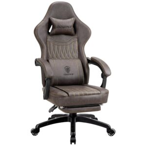 Dowinx Gaming Chair Breathable PU Leather Gamer Chair with Footrest Massage Lumbar Support, Big and Tall Ergonomic Reclining Computer Chair with Pocket Spring Cushion for Adults...