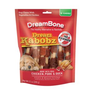 DreamBone Dream Kabobz, Rawhide Free Dog Chew Sticks Made Made with Real Chicken and Vegetables, 18 Count