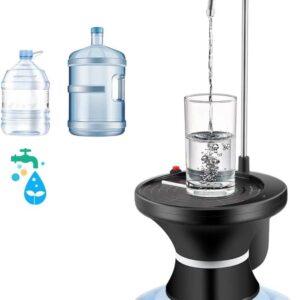 Drinking Water Dispenser Pump, Automatic Electric Drinking Water Bottle Pump for 2-5 Gallon Water Jugs, USB Rechargeable with 2 Switch Control, Stable and Portable for Home,...