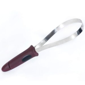 Dual-Sided Shedding Blade with Stainless Steel Blade De-Shedding Tool for All Dog Coat Types- Soft Touch Grip (Burgundy)