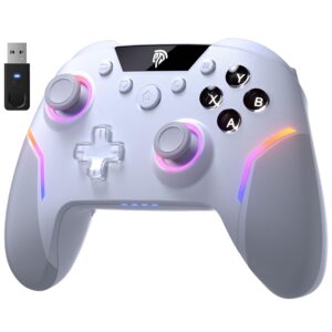 EasySMX X20 Wireless Gaming Controller with RGB Backlit, 2-Stage Hall Effect Stick, 1000Hz Polling Rate, 6-Axis Gyro on Multi-Platform, Mech Buttons- Compatible with...