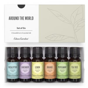 Edens Garden Essential Oils Around The World 6 Set โ 100% Pure Therapeutic Grade Aromatherapy: Eucalyptus, Lavender, Lemon, Orange, Peppermint & Tea Tree for Home Diffusers โ...
