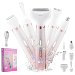 Electric Razors for Women, 5 in 1 Bikini Trimmer for Women, Wet/Dry Electric Shaver, Painless Womens Razor Shavers, Facial Hair Removal for Face Nose Eyebrow Arms Armpit Legs...