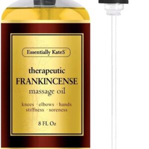 Essentially KateS Frankincense Massage Oil 8 Fl Oz - Knees, Elbows, HIPS, Hands, Shoulders and Legs - 100% Pure Frankincense Oil Relaxes Soreness and Stiffness