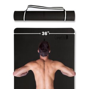 Extra Wide Yoga Mat for Men Women (72"L x 36"W) Non Slip Fitness & Exercise Mat with Alignment Marks for Yoga, Pilates, Floor Workouts