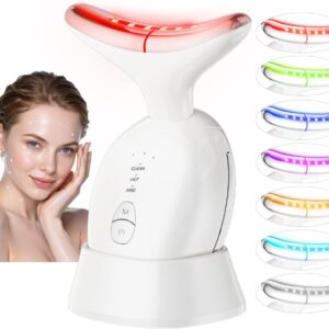 Face Massager Tool๏ผ7-in-1 Facial Massager, Face Sculpting Tool with Thermals and Vibration๏ผ3 Modes Portable Face Neck Device for Skin Care (White)